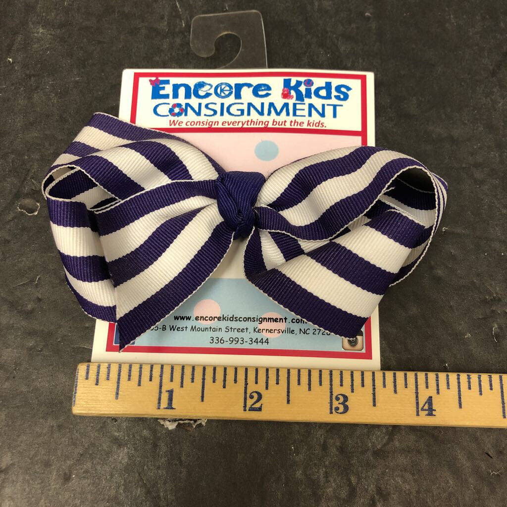 Taffy stripe hairbow clip