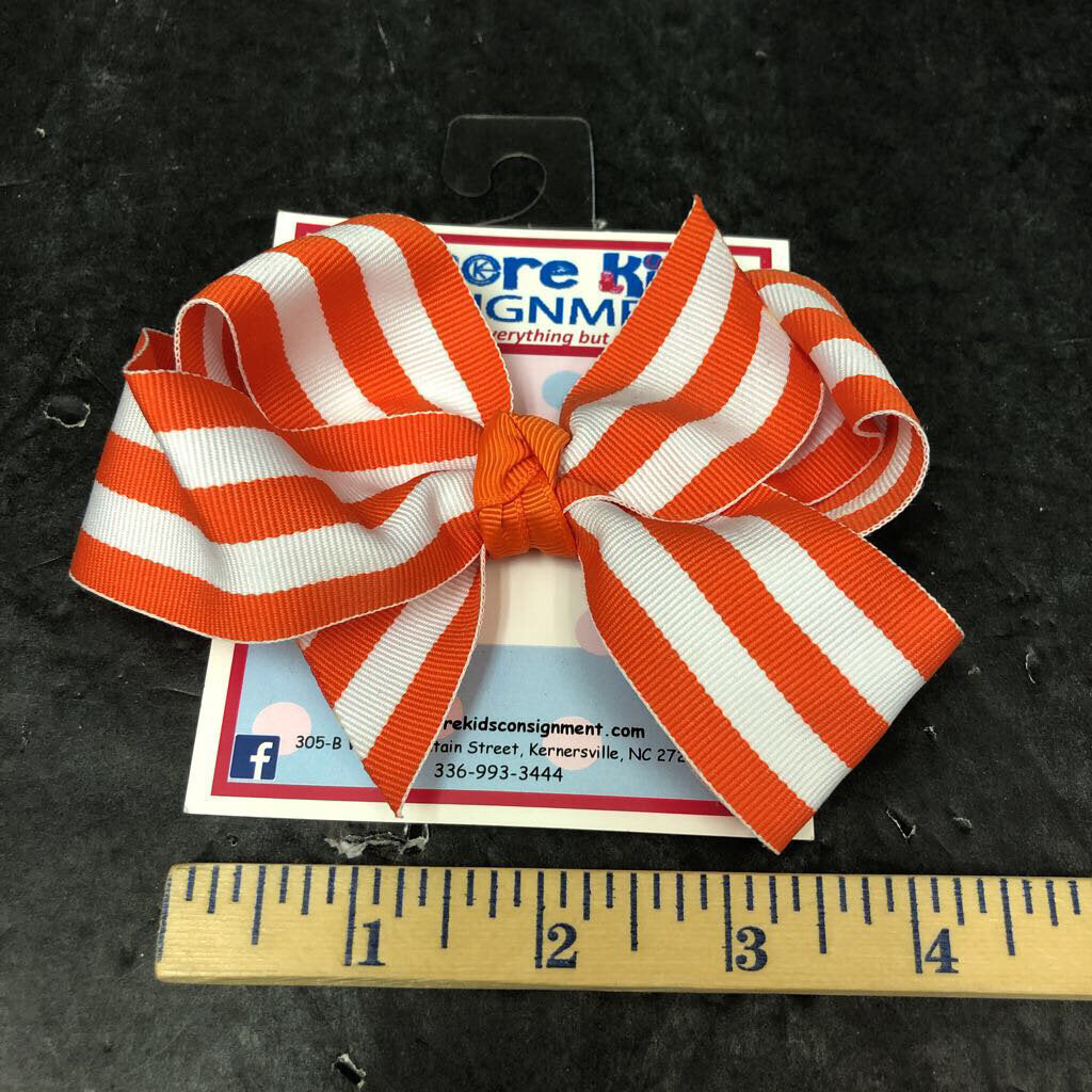 Taffy stripe hairbow clip