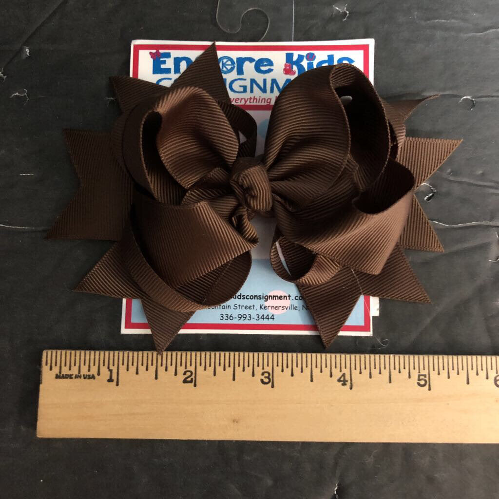 Solid ribbon hairbow clip