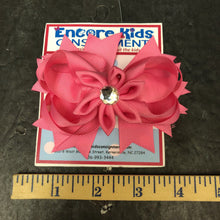 Load image into Gallery viewer, Solid flower bling ribbon hairbow clip
