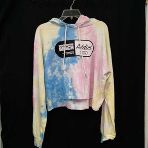 "Wrightsville Beach Addict" tie dye cropped hoodie (new)