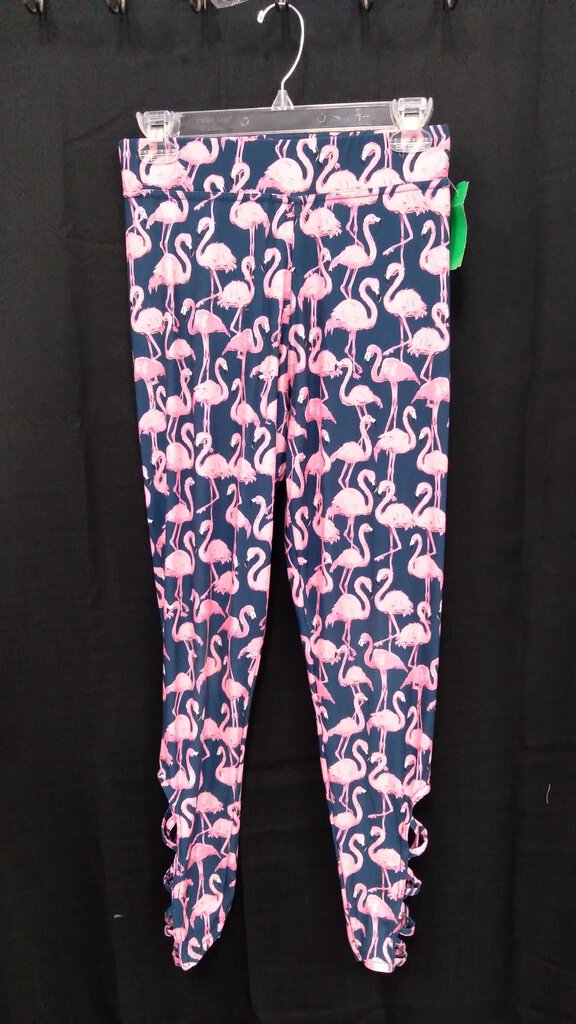 Flamingo leggings w/criss crossed leg details