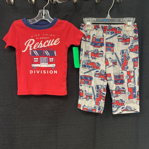 "Fire chief 1st district rescue division" 2pc sleepwear