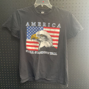 "America Still Standing Tall" eagle t shirt (USA) (Zinc)