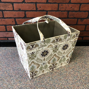 Flower print storage bin organizer w/handles