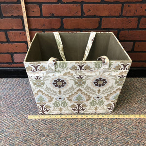 Flower print storage bin organizer w/handles