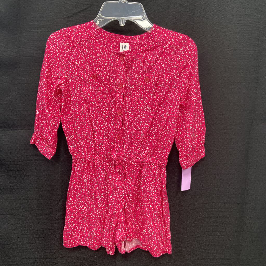 button down butterfly romper