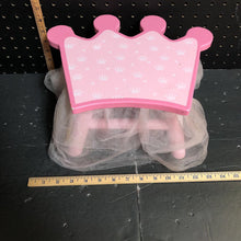 Load image into Gallery viewer, Princess crown stool w/tulle skirt
