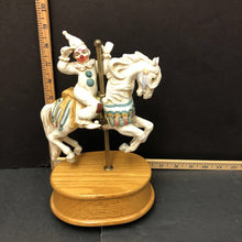 Load image into Gallery viewer, &quot;Send in the Clowns&quot; carousel horse &amp; clown wind up music box
