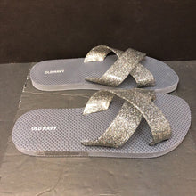 Load image into Gallery viewer, Girls glitter strap flip flops
