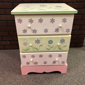 Floral 3 Drawer End Table
