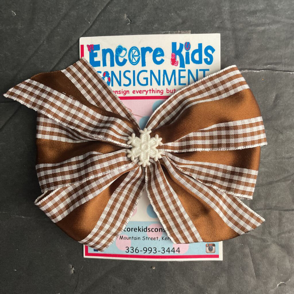 Snowflake Christmas Hairbow Clip