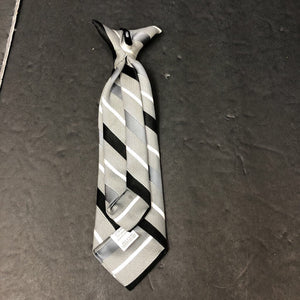 Striped Clip On Tie