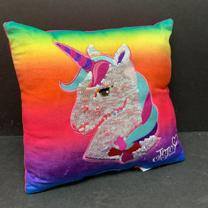 Reverse Sequin Unicorn Pillow