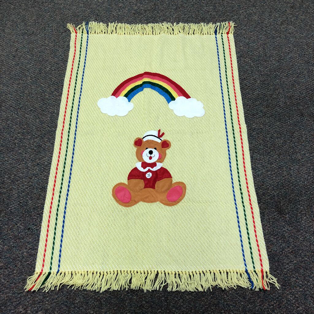 Rainbow Sailor Bear Nursery Blanket