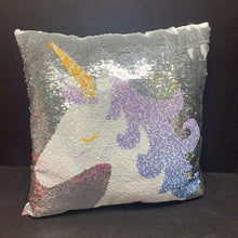 Load image into Gallery viewer, Reverse Sequin Unicorn Pillow
