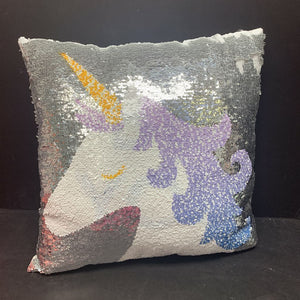 Reverse Sequin Unicorn Pillow