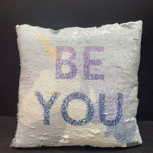 Reverse Sequin Unicorn Pillow