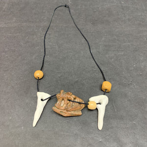 Dinosaur Tooth and Head Necklace