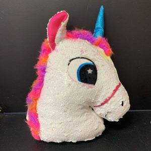 Reverse Sequin Unicorn Pillow