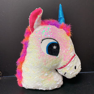 Reverse Sequin Unicorn Pillow