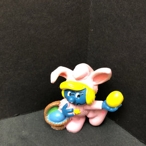 Smurfette Easter Bunny Peyo Toy 1982 Vintage Collectible