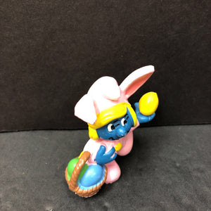 Smurfette Easter Bunny Peyo Toy 1982 Vintage Collectible