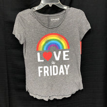 Load image into Gallery viewer, &quot;Love is Friday&quot; rainbow top
