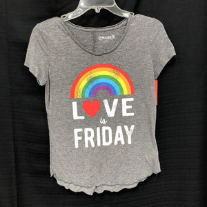 "Love is Friday" rainbow top