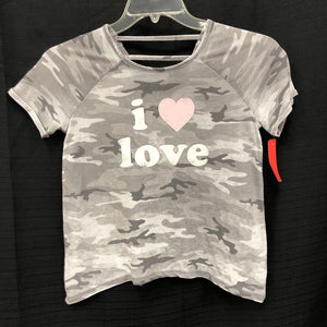 "I love" camouflage top