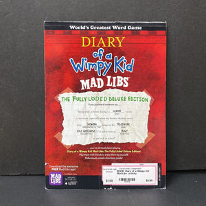 Diary of a Wimpy Kid Mad Libs -activity