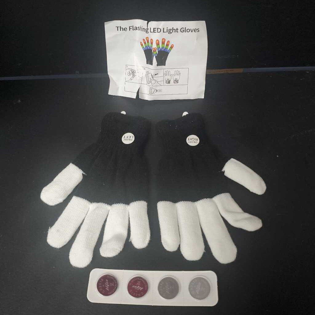 Flashing LED Light Winter Gloves Battery Operated (NEW)