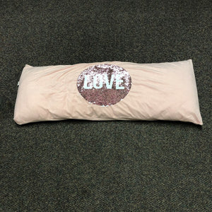 Reverse Sequin "Love" Body Pillow