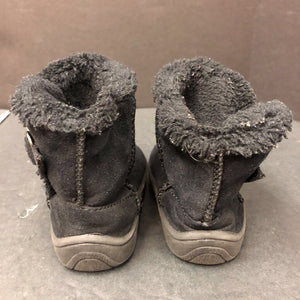 Girls Heart Buckle Winter Boots