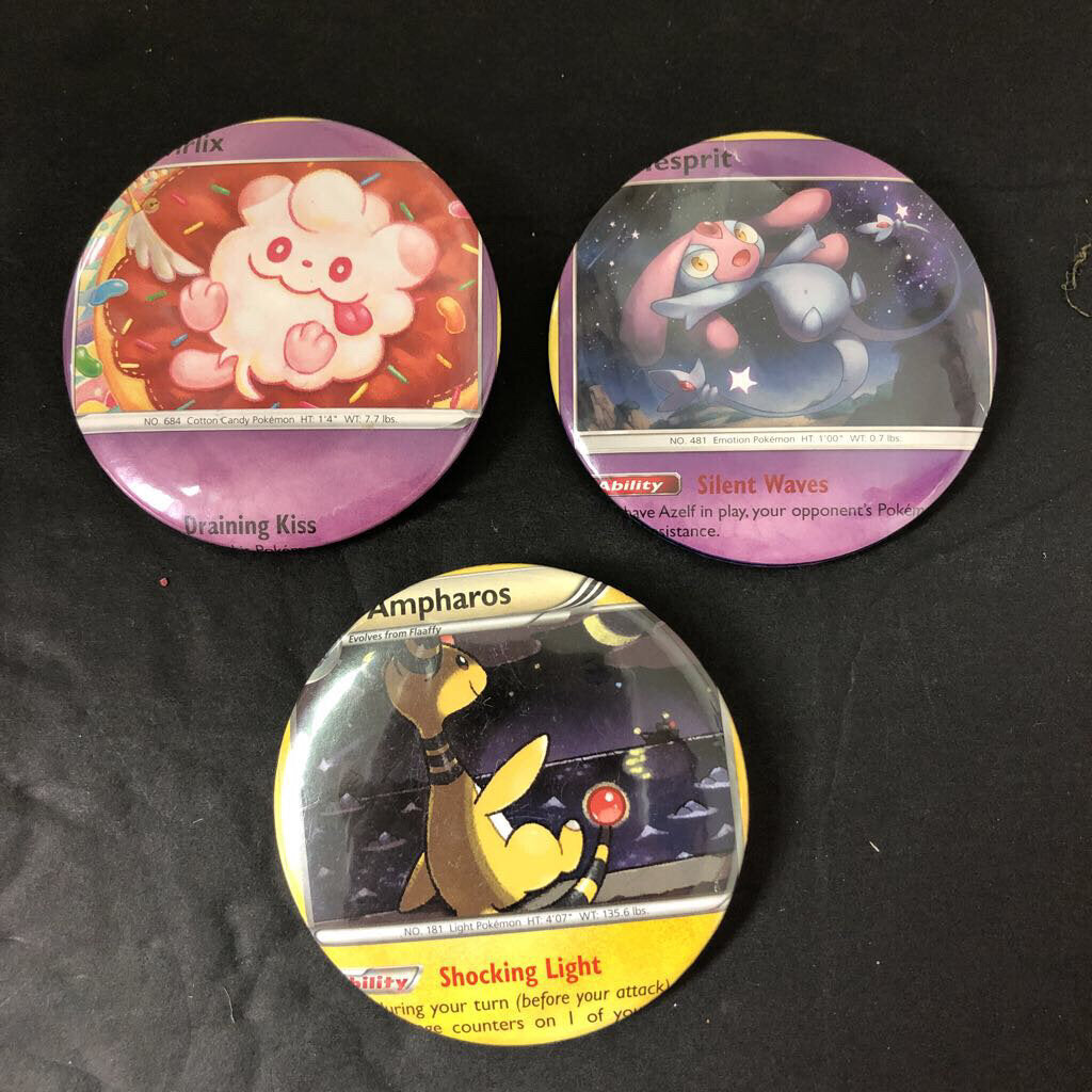 3pc Collectible Pin Buttons