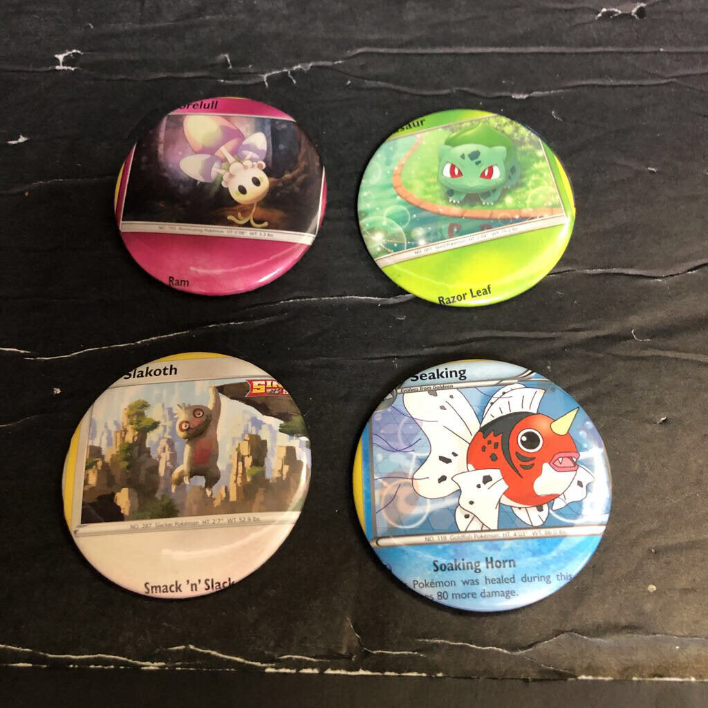 4pc Collectible Pin Buttons