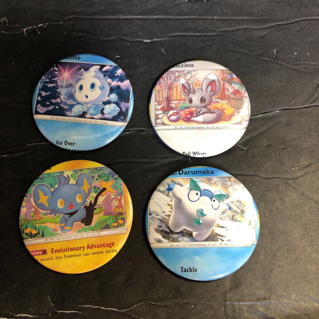 4pc Collectible Pin Buttons