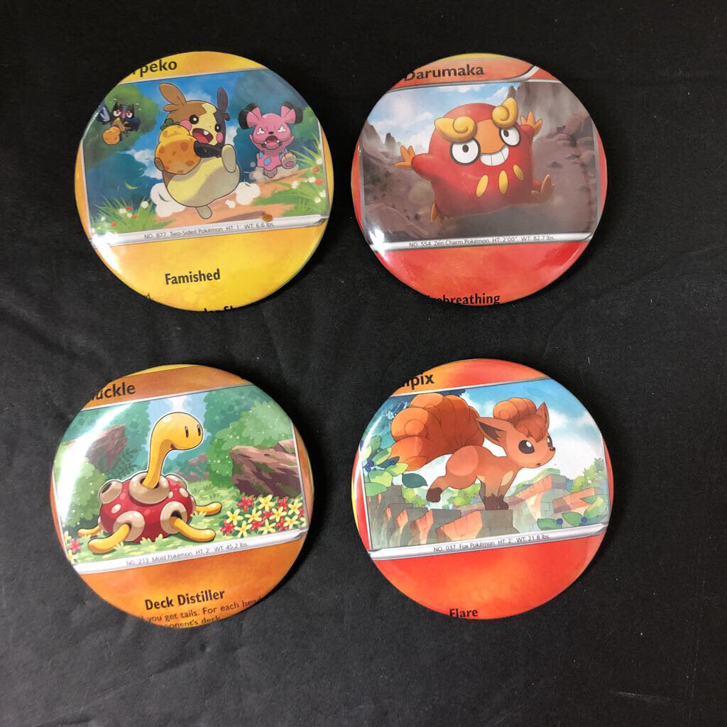 4pc Collectible Pin Buttons