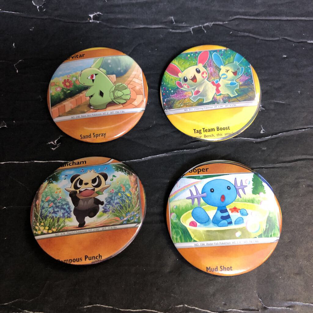 4pc Collectible Pin Buttons