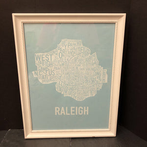 "Raleigh" Map Wall Art