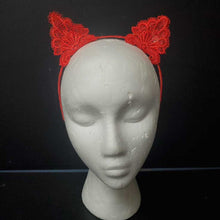 Load image into Gallery viewer, Lace Cat Ears Headband
