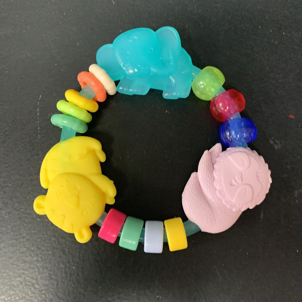 Animal Teething Bead Rattle Ring