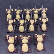 Load image into Gallery viewer, 12pk Monkey Bathroom Shower Hooks
