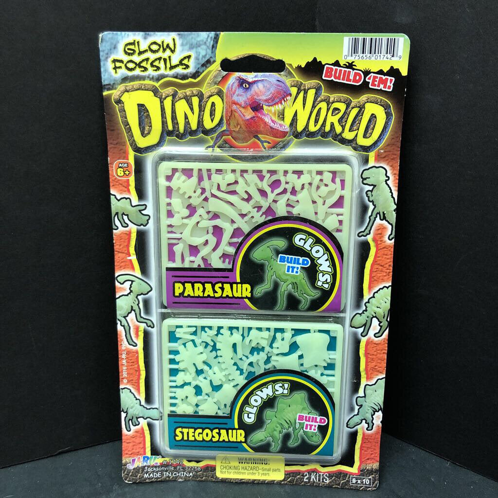 Dino World Glow Fossils Parasaur & Stegosaur (NEW)