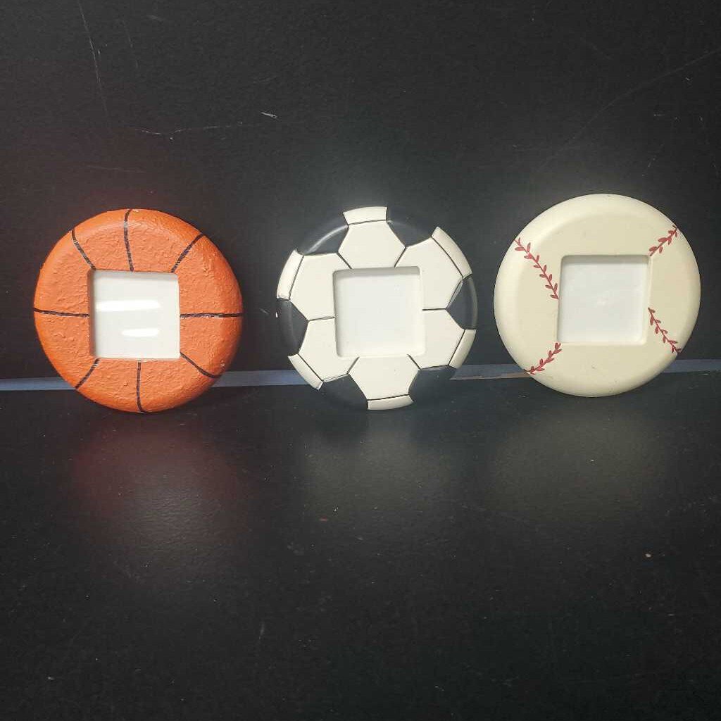 3pc Sports Ball Picture Frame Set