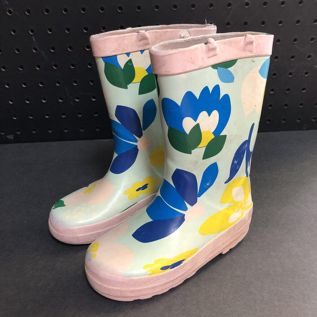Girls Flower Rain Boots