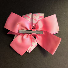 Load image into Gallery viewer, Breast Cancer Awareness Hairbow Clip w/Jewel
