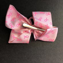 Load image into Gallery viewer, Breast Cancer Awareness Hairbow Clip w/Middle Ribbon
