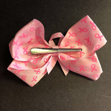 Load image into Gallery viewer, Breast Cancer Awareness Hairbow Clip w/Middle Ribbon
