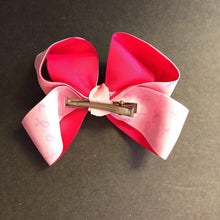 Load image into Gallery viewer, Two-Tone Breast Cancer Awareness Hairbow Clip
